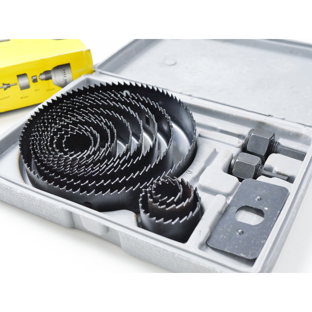 โฮลซอว์ เจาะไม้ ชุด 11 ชิ้น ขนาดรู 19, 22, 25, 32, 38, 44, 51, 64 mm.